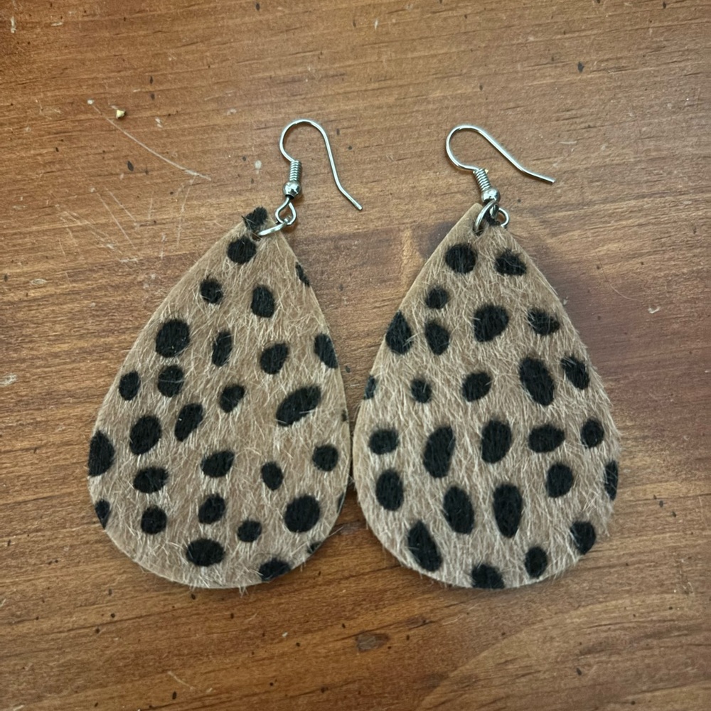 Leopard Print Teardrop Earrings